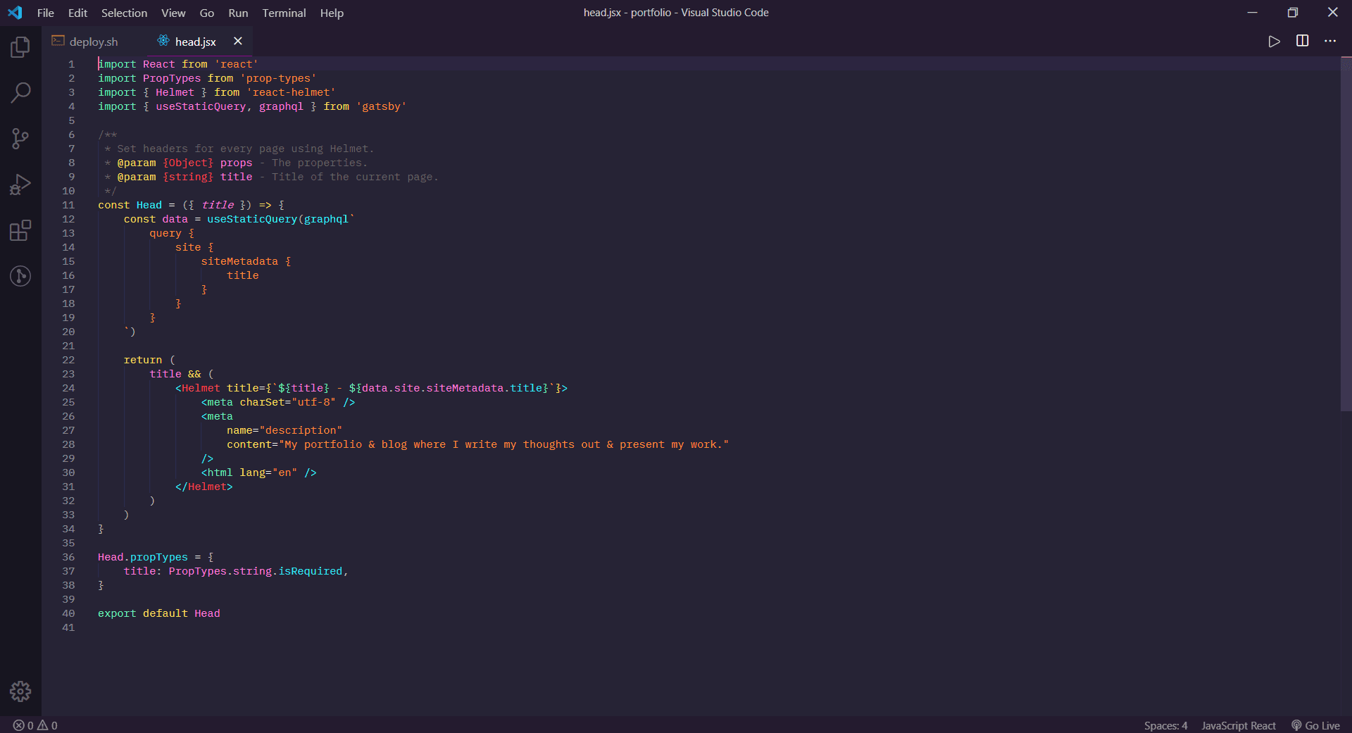 SynthWave '84 theme on Visual Studio Code